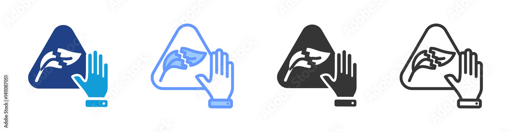 Poster prevention icon set multiple style collection