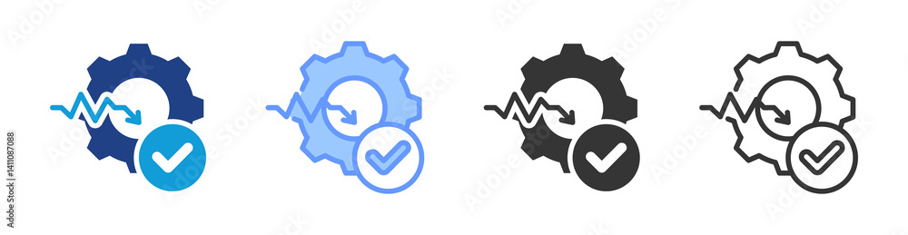 Poster crisis management icon set multiple style collection