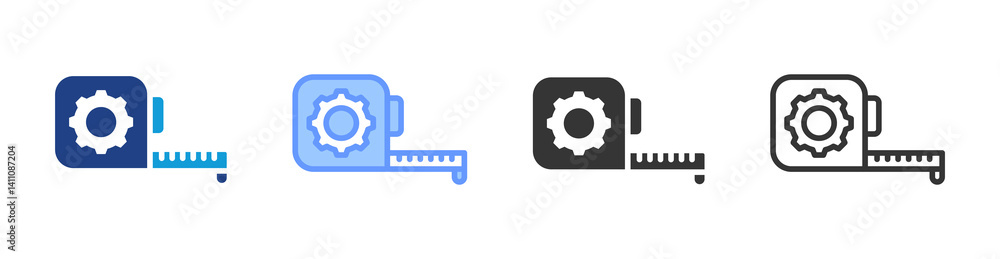 Poster Measurement icon set multiple style collection