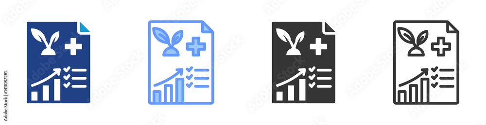 Poster recovery plan icon set multiple style collection