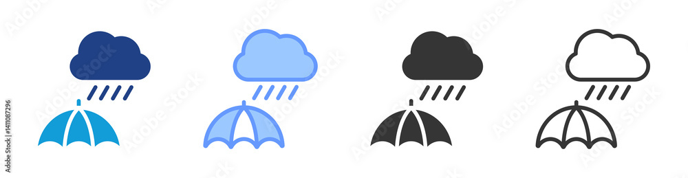 Poster Climate Action icon set multiple style collection