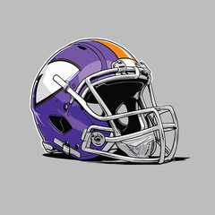 American football helmets with various patterns