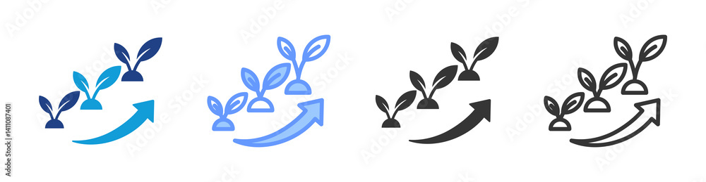 Poster Sustainable Development icon set multiple style collection