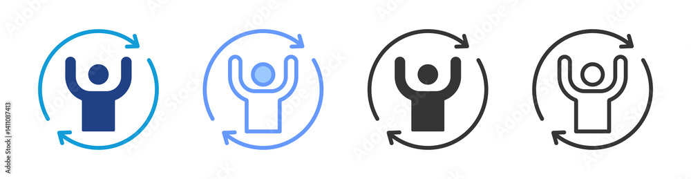 Poster Recovery Effort icon set multiple style collection