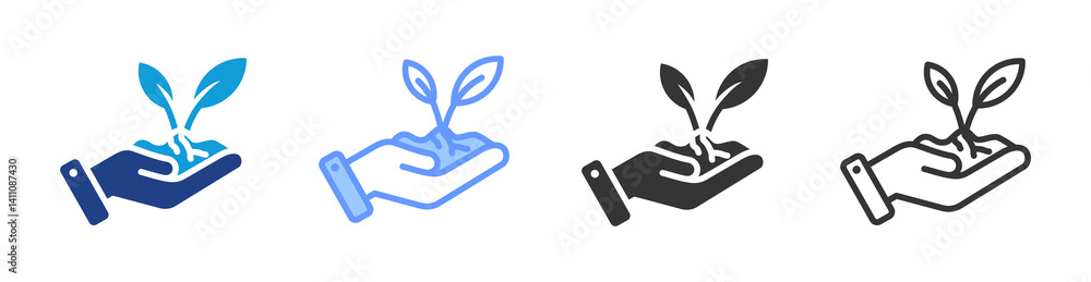 Poster environment conservation icon set multiple style collection