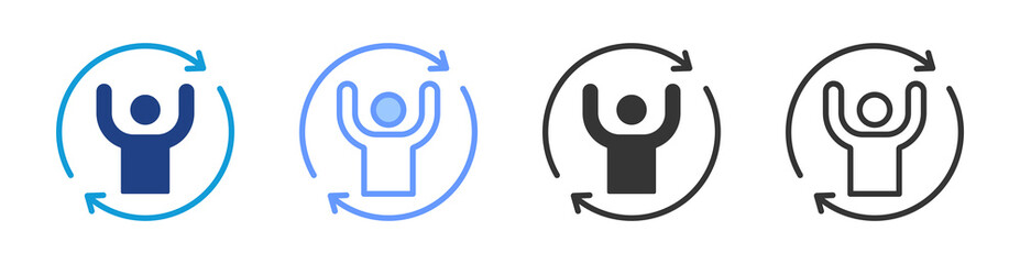 Recovery Effort icon set multiple style collection