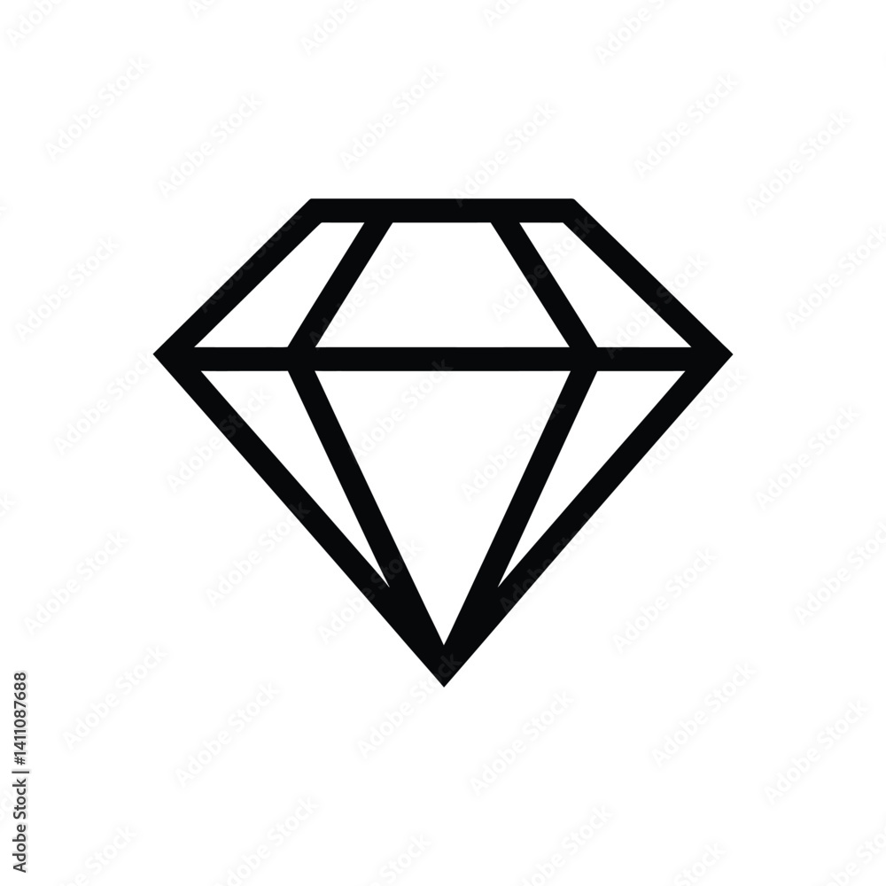 Poster outline diamond shape icon geometric design element on transparent background