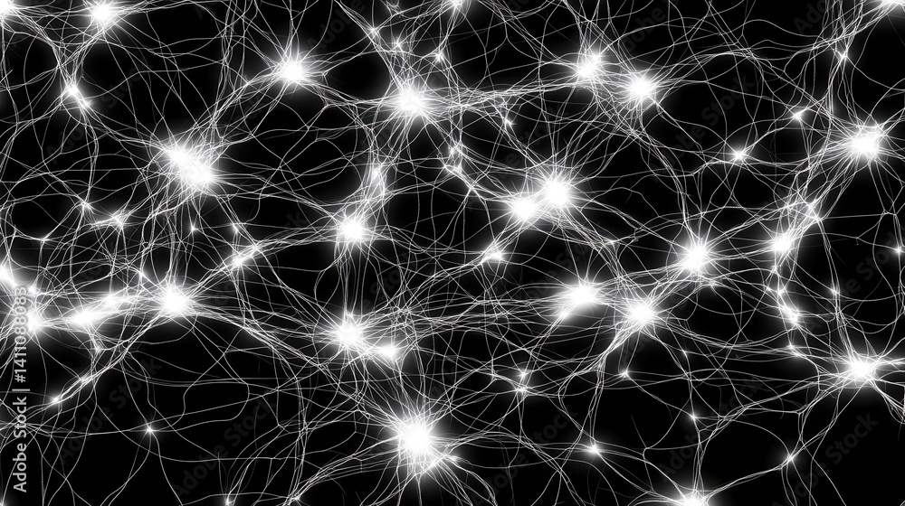 Poster complex neural network depicting intricate connections.