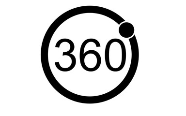 Circle with 360 icon images, 360 icon with in circle image