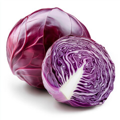 Obraz premium red cabbage isolated on white background