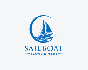 Circle sailboat logo
