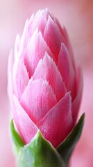 Fototapeta premium Pink Flower Bud Close Up Macro Photography