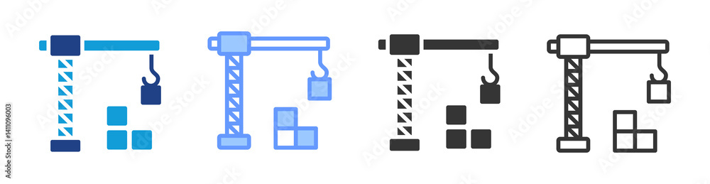 Poster Construction icon set multiple style collection