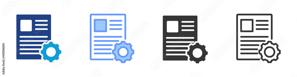 Fototapete project documentation icon set multiple style collection