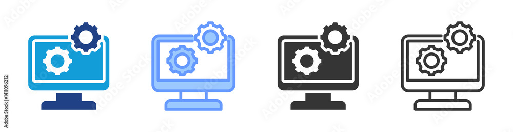 Aufkleber Computer Software icon set multiple style collection