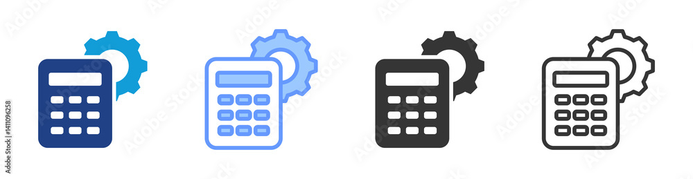 Poster project costs icon set multiple style collection