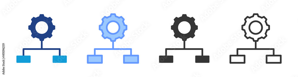 Poster Diagram icon set multiple style collection