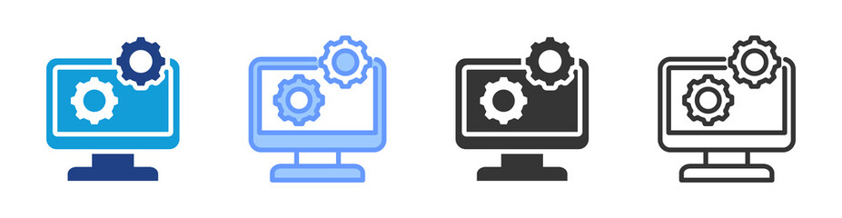 Computer Software icon set multiple style collection