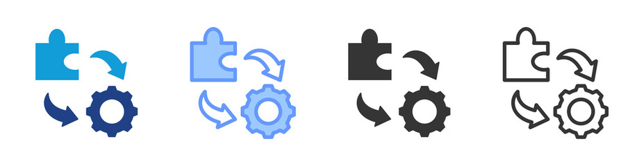 Project Components icon set multiple style collection