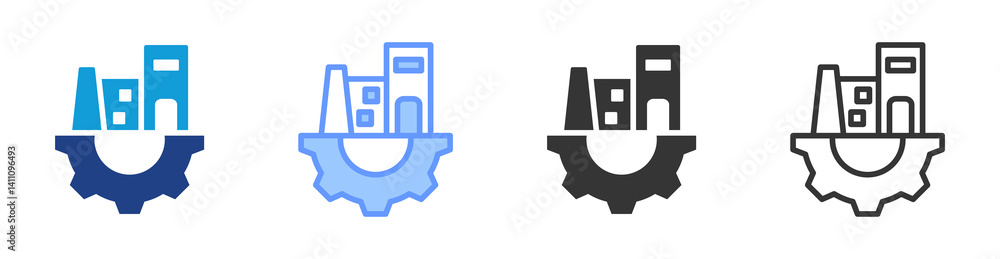 Poster Infrastructure icon set multiple style collection