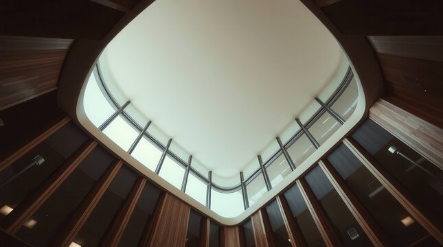Modern architectural skylight with geometric design.