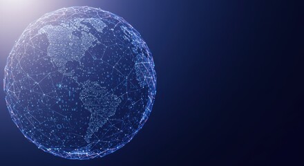 Digital Earth Globe Connecting Through Networks for Global Communication