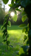 Sunlight Through Leaves in a Park