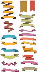 Ribbons and Banners Line Set – Elegant Decorative Ribbon and Banner Outlines for Design, Scrapbooking, Invitations, and Crafts