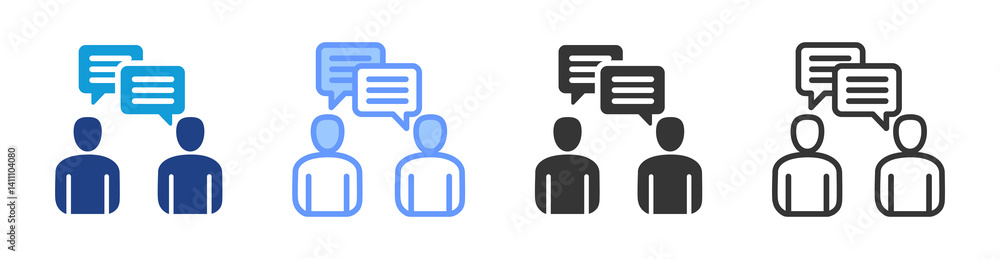 Poster Mentoring icon set multiple style collection