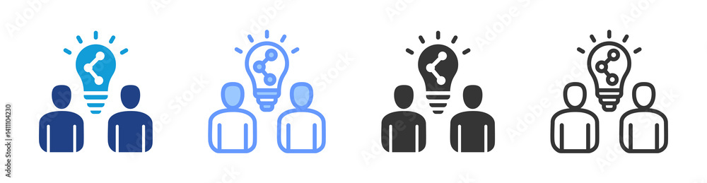 Aufkleber Knowledge Sharing icon set multiple style collection