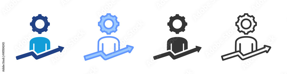 Poster personal growth icon set multiple style collection