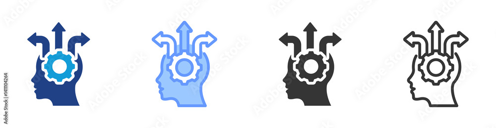 Poster career options icon set multiple style collection