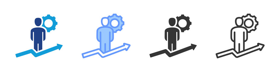 Leadership Development icon set multiple style collection