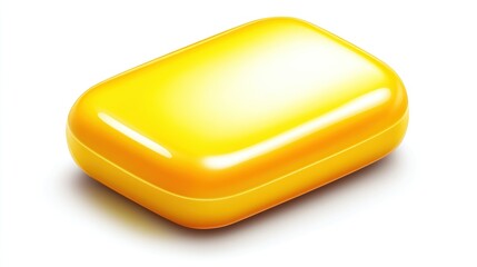 Bright yellow rectangular bar soap, glossy finish