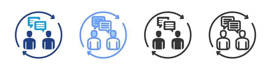 Mentoring Process icon set multiple style collection