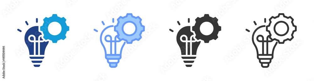 Poster Help Idea icon set multiple style collection