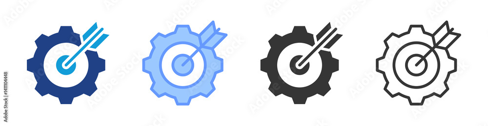 Poster Goal Setting icon set multiple style collection