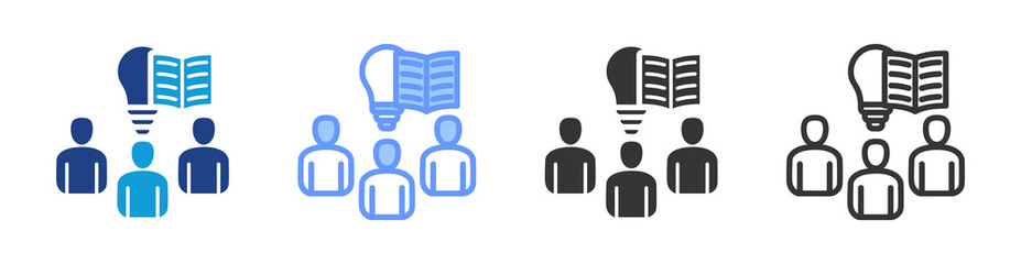 Mutual Learning icon set multiple style collection