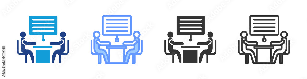 Aufkleber Mentoring Session icon set multiple style collection