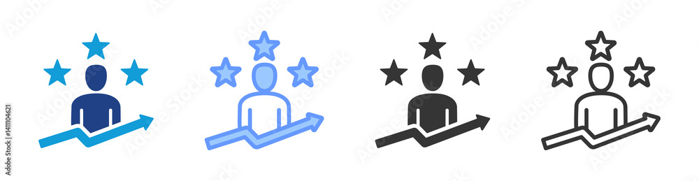 Poster Talent Development icon set multiple style collection