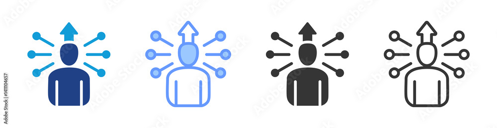 Poster personal empowerment icon set multiple style collection