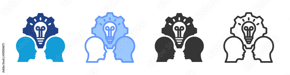 Poster mentoring effectiveness icon set multiple style collection