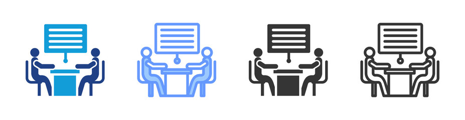 Mentoring Session icon set multiple style collection