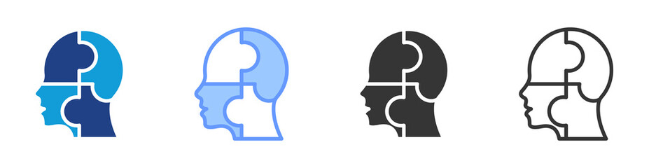 Problem Solving icon set multiple style collection