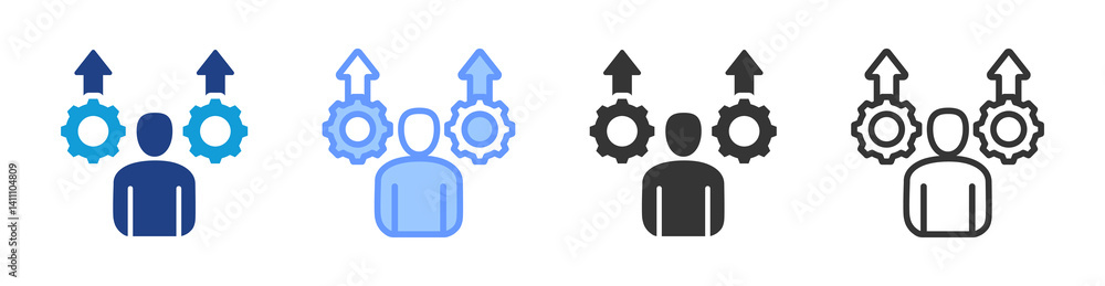 Poster Personal Development icon set multiple style collection