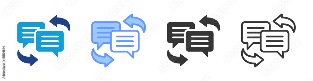 Poster mentoring engagement icon set multiple style collection
