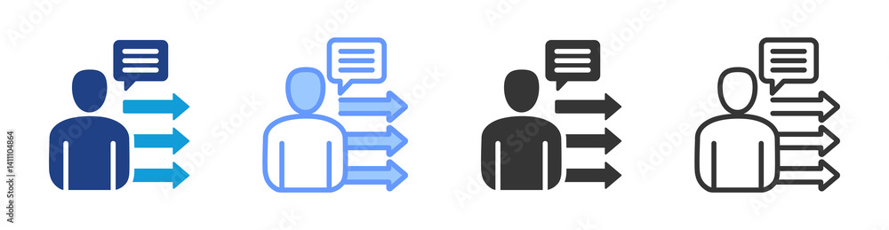 Poster Mentoring Approach icon set multiple style collection