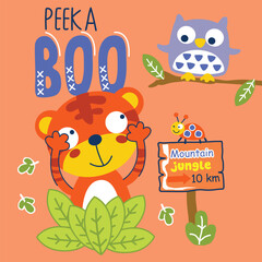 Cartoon tiger playing 