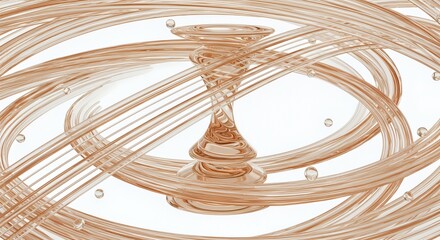 Swirling Brown Liquid Vortex on White Background