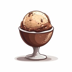 Indulge in the Delicious Taste of Artisanal Chocolate and Vanilla Ice Cream A Creamy, Cold Summer Dessert Treat with Rich Flavors and Toppings in a Beautiful Bowl